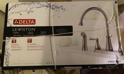 Delta Lewiston Two-Handle Kitchen Faucet with Side Sprayer Model # 21902LSS