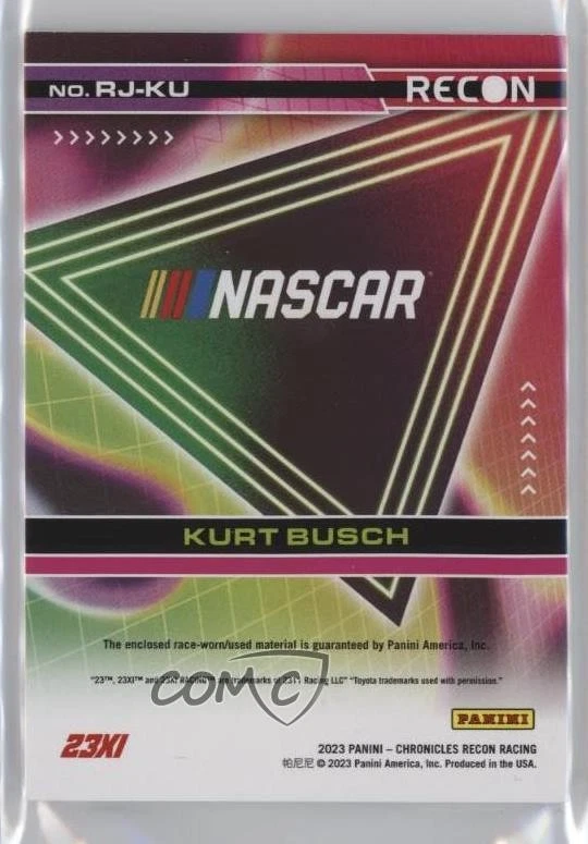 2023 Panini Chronicles Recon Jumbo Materials Holo Silver /25 Kurt Busch #RJ-KU - Image 2 of 2