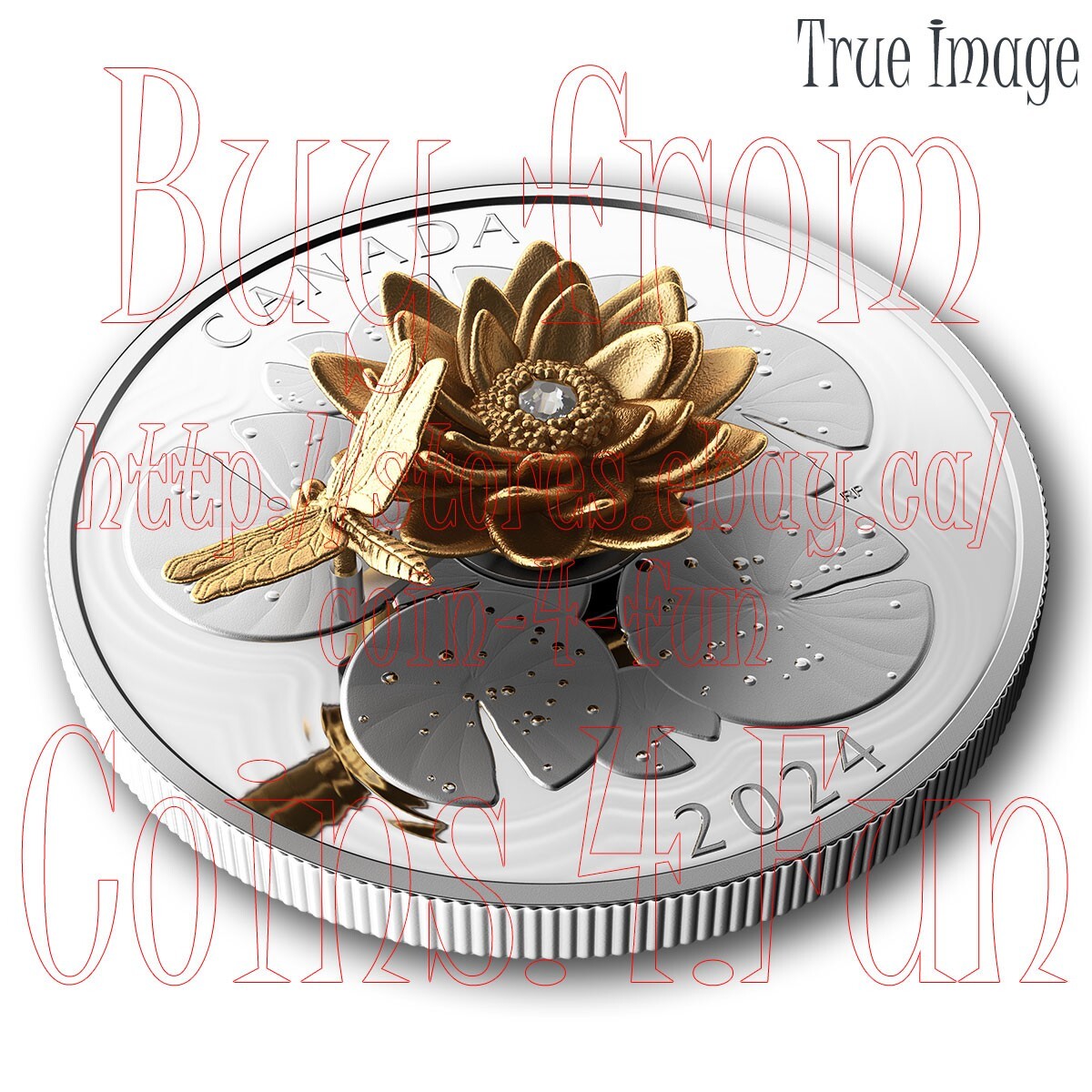 2024 - The Dragonfly and the Bloom - $50 5 oz Pure Silver Movement