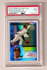RONALD ACUNA -- 2018 TOPPS SILVER PACK -- 1983 CHROME PROMO - #101 -- PSA MINT 9