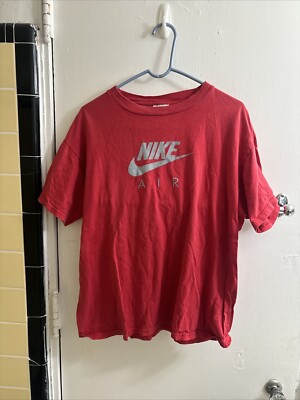 Nike Shirt Rn856323 Vtg Glitter Nike RN#56323 CA05553 Large Red Gray Swoosh  Logo T Shirt FREE SHIP