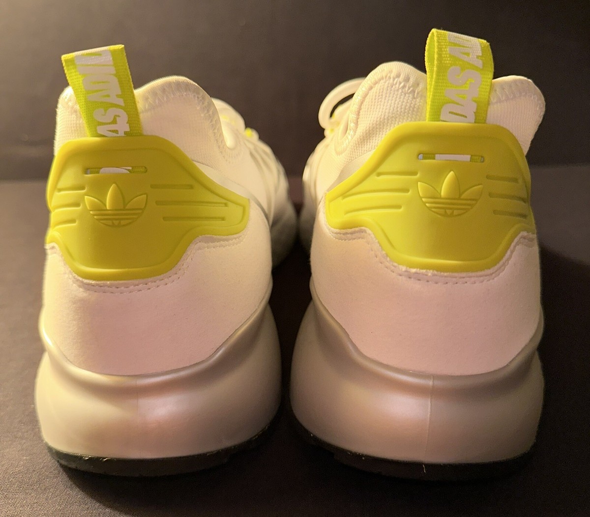 Adidas ZX 2K Boost Shoe White Yellow Athletic Sneakers Mens Size
