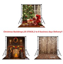 10X10FT 5X7FT XMAS Tree Ball Fireplace Vinyl Photo Background Studio Backdrop