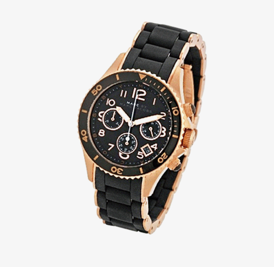 Marc Jacobs Watch MBM2553 Urethane Band Black Rose Gold NWT | eBay 