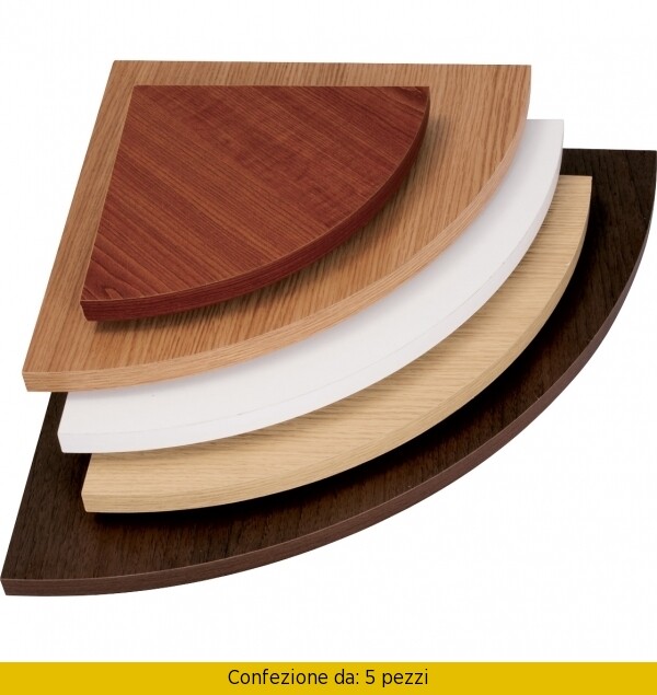 DecHome Set 5 Mensole Angolari Bianche - Soluzione Salvaspazio 25x25