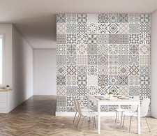3D Gray Pattern Tile R6045 Wallpaper Wall Mural Self-adhesive Removable Luna