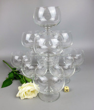 Footed Glass DISHES BOWLS x 11. Salad Sundae Ice Cream Set. Vintage. Large 40cl