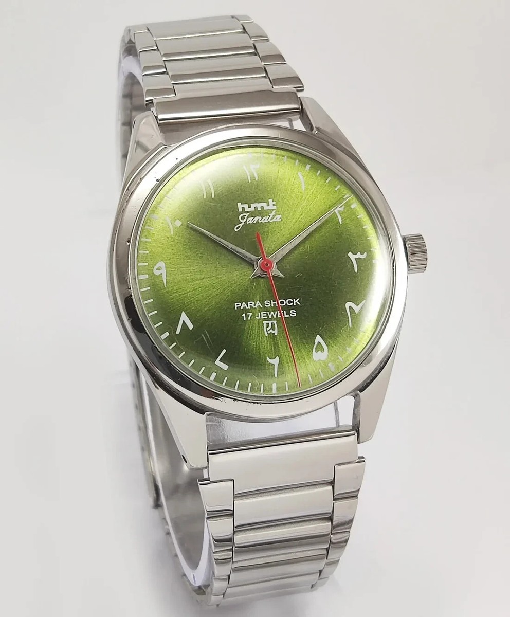 HMT Janata Arabic Apple Green Dial 17 Jewels Handwinding For Men's Wrist  Watch