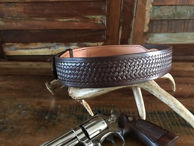 Tex Shoemaker Cordovan Brown Basketweave Leather Police Duty Belt