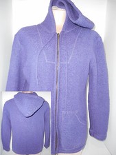 GALLAGHER Full Zip Front Womens Hoodie Sweater Size S Small Purple Wool