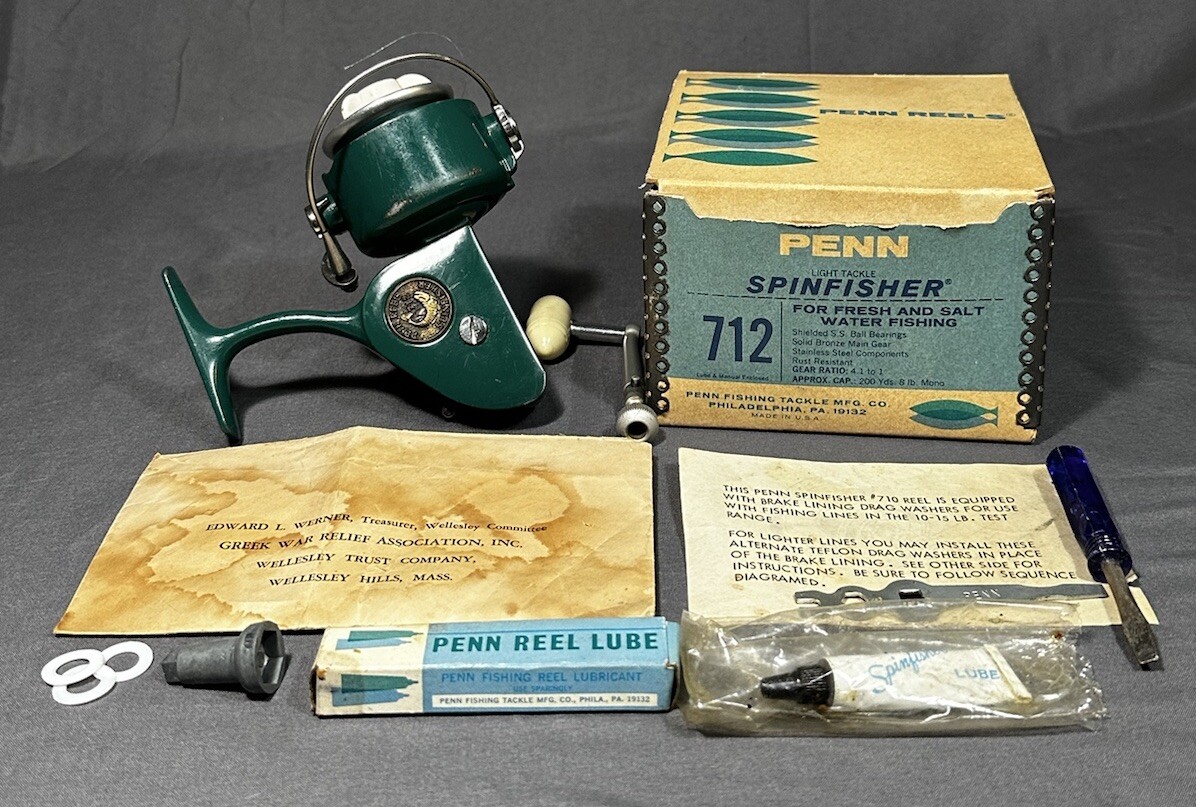 Vintage Penn 712 Spinfisher Saltwater Spinning Reel Made in Vintage Penn 712 Spinfisher Saltwater Spinning Reel Made in