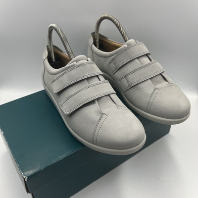 Hotter Leap Wildleder Schuhe Grau Damen Klettverschluss Komfort UK 5 Exf EU 38 NEU