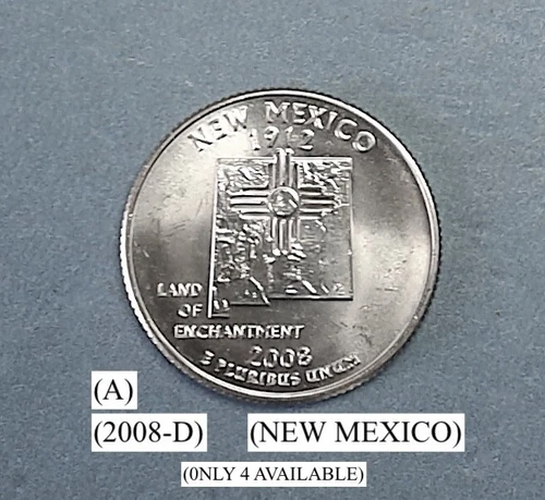 2008-D-NEW MEXICO STATE QUARTER BU-US MINT ROLL C- NGC PRICE CHARTS   (A)