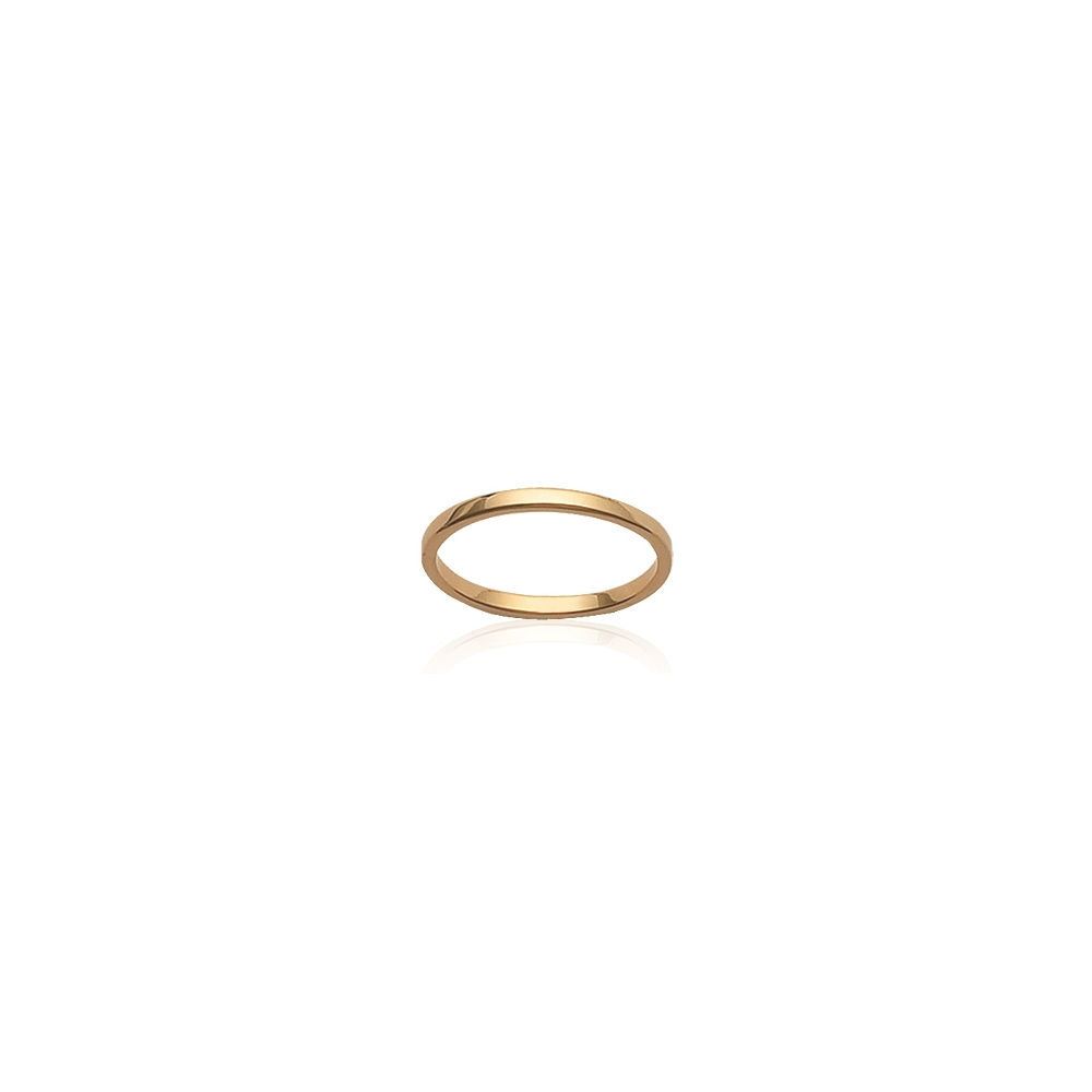 Bague alliance fine 2mm plaqué or 750/000 poinçonné comme cadeau d'anniversaire