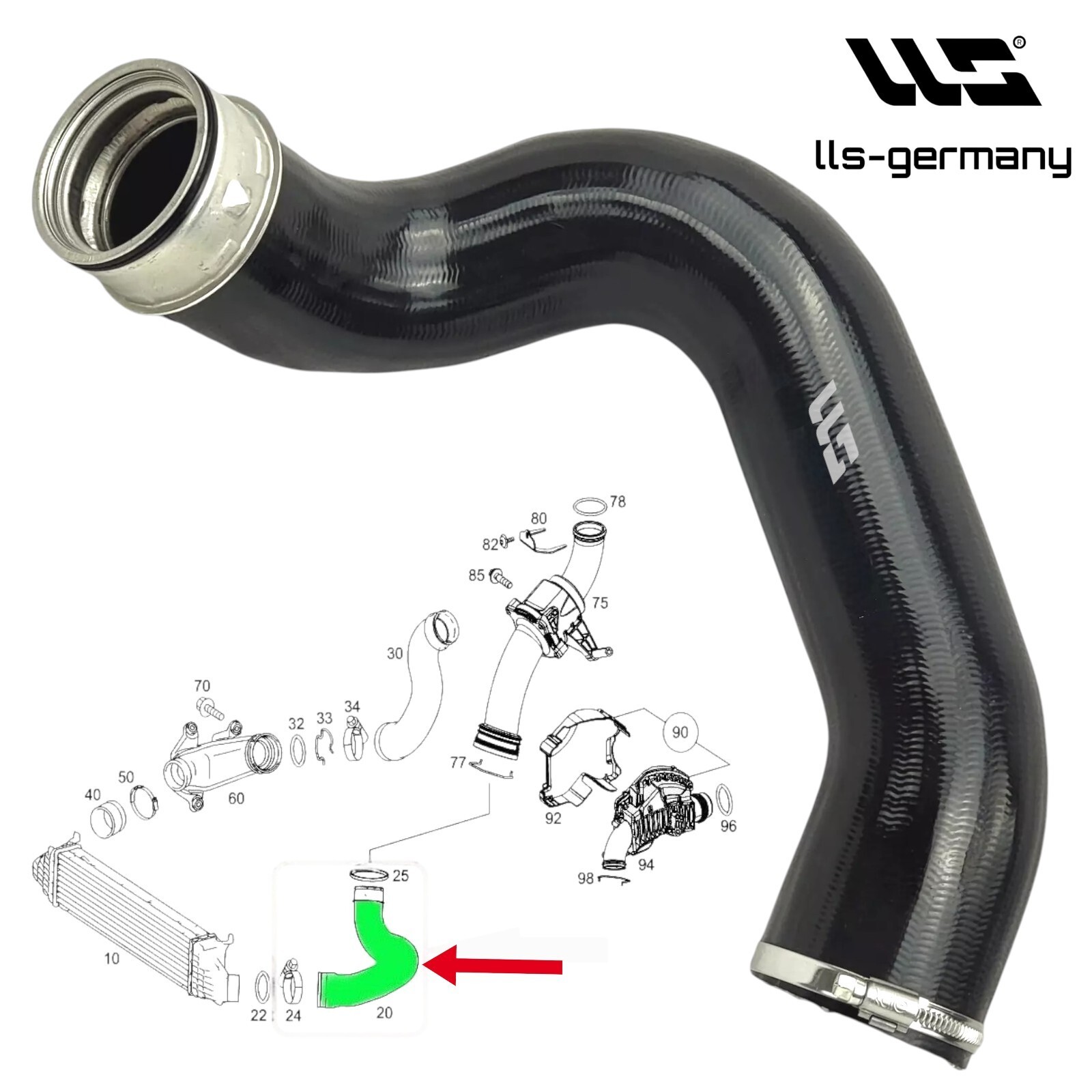 Turbo Hose Charge Air Hose For MERCEDES W221 S-Class S350 CDI A2215281082