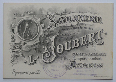 Visitenkarte Ende 19. Jh. Savonnerie Joubert Avignon