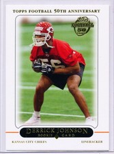 2005 TOPPS 50TH ANNIVERSARY #380 DERRICK JOHNSON ROOKIE CARD - CHIEFS - TEXAS