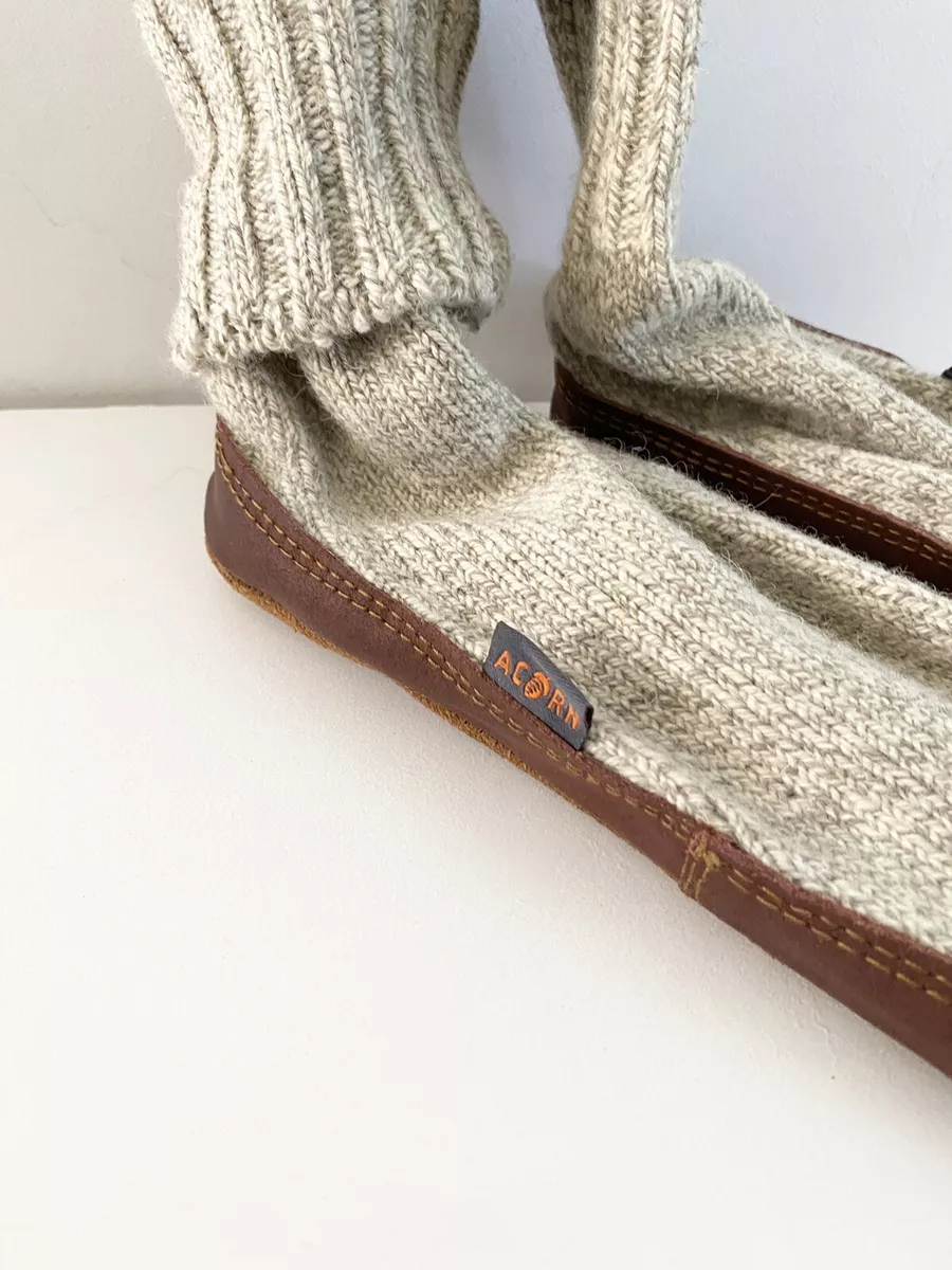 ACORN COMFORT ON EARTH RAG WOOL SLIPPER SOCK MENS 7.5 8.5 WM 9.5
