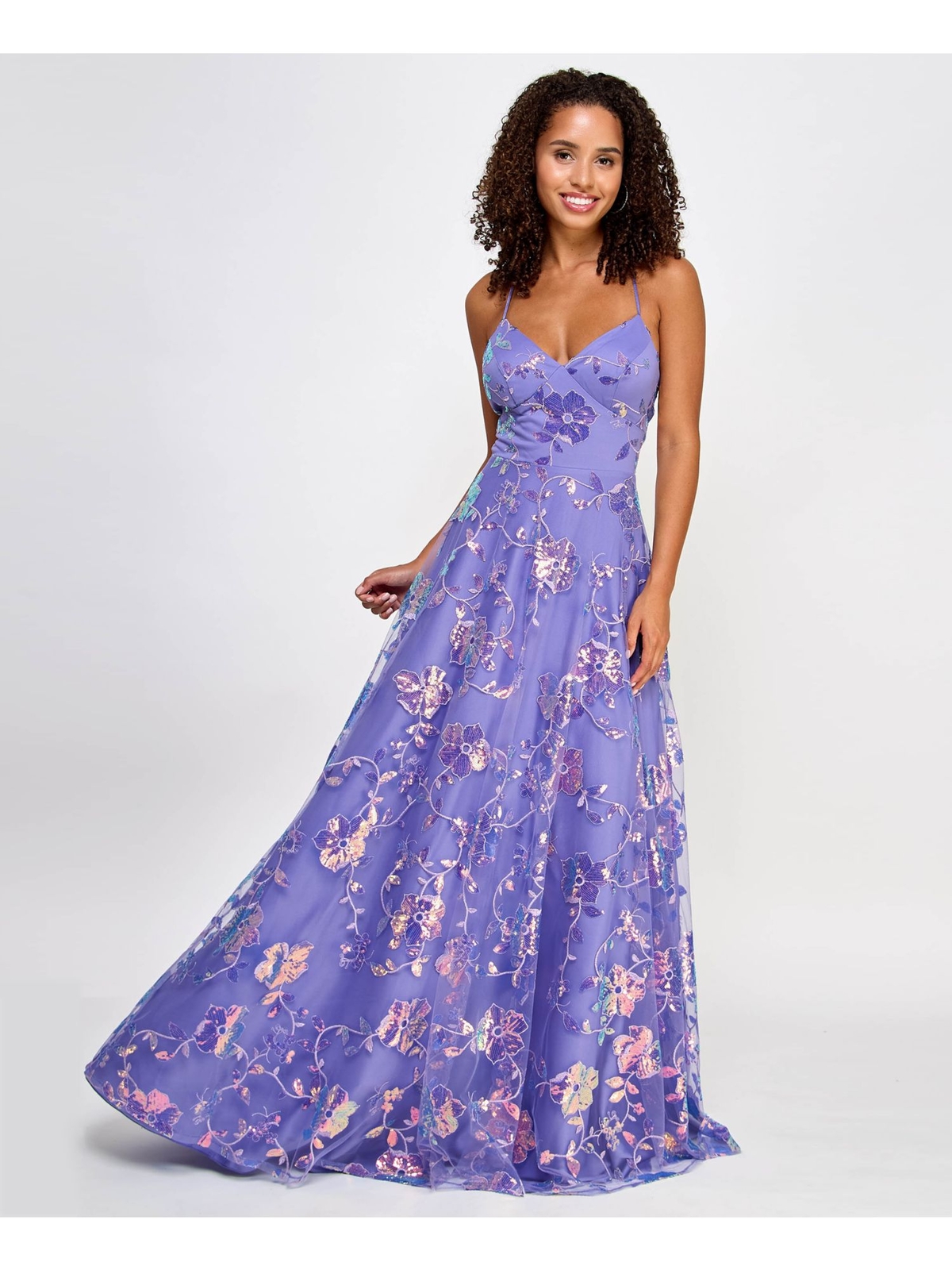 СКАЖИТЕ ДА женскому фиолетовому вечернему платью с сетчатой подкладкой на спине для юниорок 0