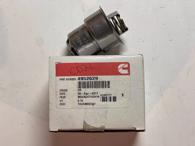 NEW OEM Cummins 4952629 OIL COOLER COOLANT TEMP. THERMOSTAT ISX 