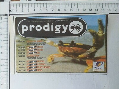    THE PRODIGY FAT OF THE LAND  TOUR  ORIGINAL RARE NEWS MAG ADVERT  #3    