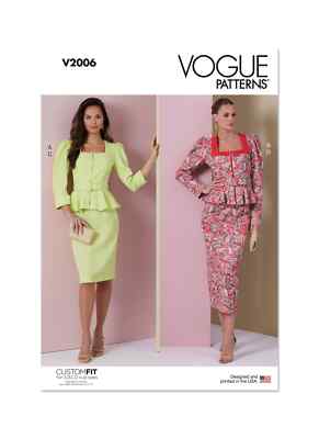 Vogue Misses Zweiteiler Kleid Schnittmuster V2006