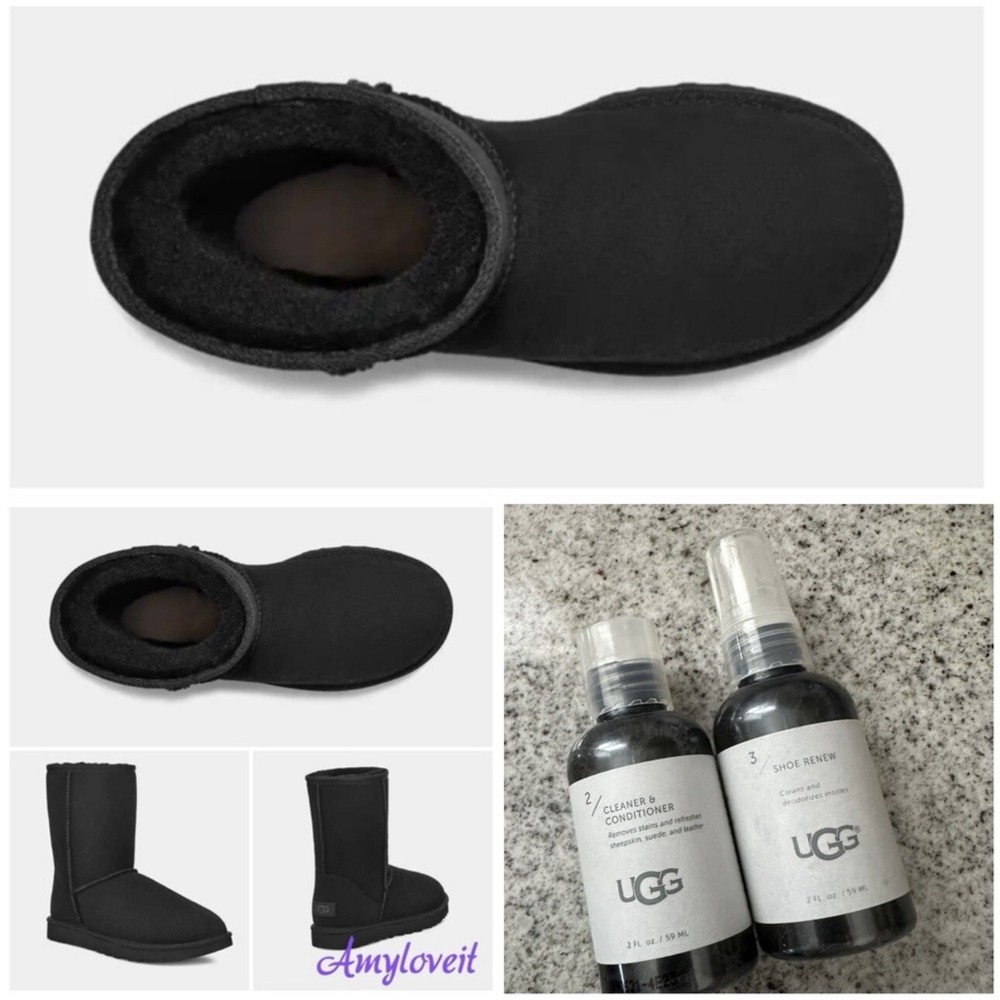 UGG Classic Short ll Boots Black Size 10 New