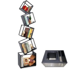5-Tier Black Bookcase 67"Tall Modern Bookshelf for CDs/Books/Home Display Shelf