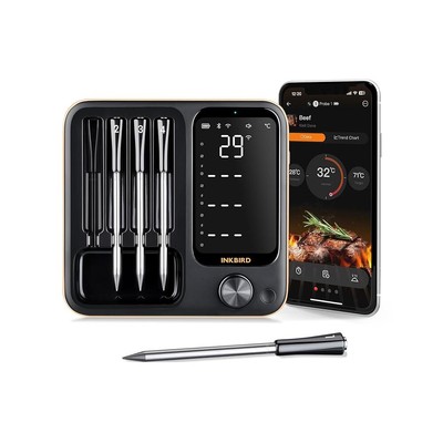 WLAN Grillthermometer, Digital, Edelstahl, präzise Messung für Fleisch & mehr