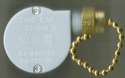 PULL CHAIN 3 spd SWITCH Brass ZING EAR ZE-208D ceiling fan HARBOR