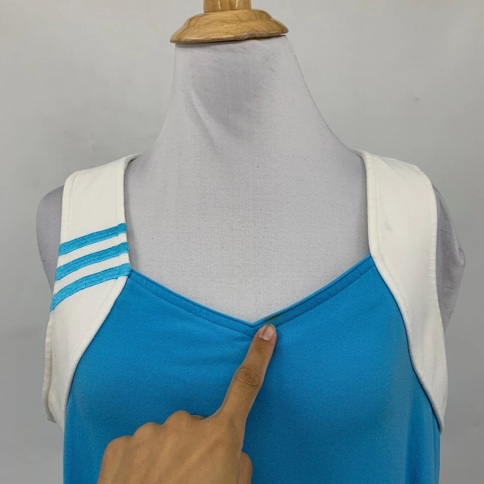 Vestido Adidas Vintage Mujer L Grande Correas Gruesas 3 Rayas Tenis Mini *LEER Foto 3 de 4