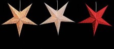 Leuchtstern 5 Zacken 60cm Papiertstern INKLUSIV KABEL Weihnachtsstern 6 Farben