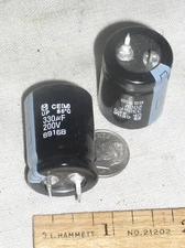 2 PANASONIC 330UF 330 UF 200V SNAP IN DOUBLER CAPACITOR ECOS2DP331BB 85* 22 X 30