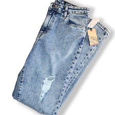 BUFFALO David Bitton W31 High Rise Straight JAYDEN JEANS Distressed Stretch