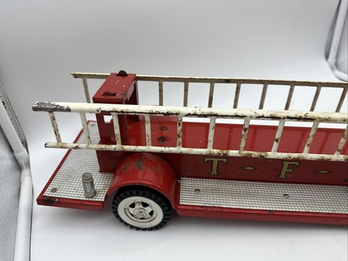 Vintage 60’s Tonka TFD Aerial Ladder Fire Truck 30 Inch Metal Construction READ - Picture 12 of 15