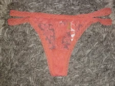 NeW Vs pink strappy lace thong Panty Size small salmon