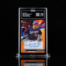 2021 Topps Finest Juan Soto #FA-JS Orange Refractor On Card Auto 1/25 TAG 7.5