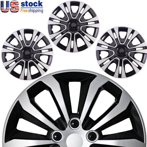 15-set-of-4-black-silver-wheel-covers-snap-on-hub-caps-fit-r15-tire