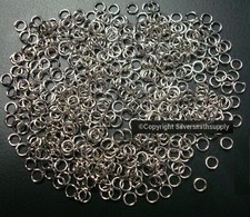 4mm White gold plated 20 gauge round open jump rings 500 piece lot FPJ022B