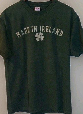 VTG Made In Ireland 4 Leaf Clover Tee T-Shirt L Green AAA Alstyle St Paddys