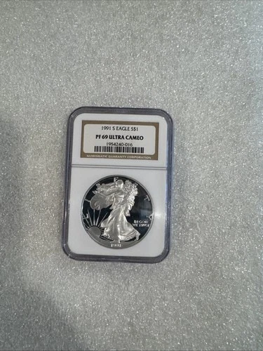 1991-S Proof $1 American Silver Eagle NGC PF69UC Brown Label