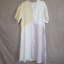 Equipment Althea Colorblock Linen Midi Dress Size XS