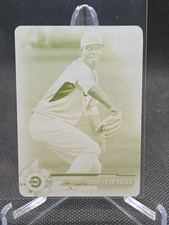 Oscar De La Cruz 2017 Bowman Chrome 1/1 Mini Yellow Printing Plate BCP72 Cubs