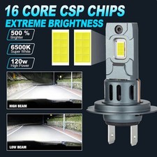 Dream Chaser H7 LED Headlight Bulbs 20000LM 120W 6500K CSP Turbo Wireless 12V