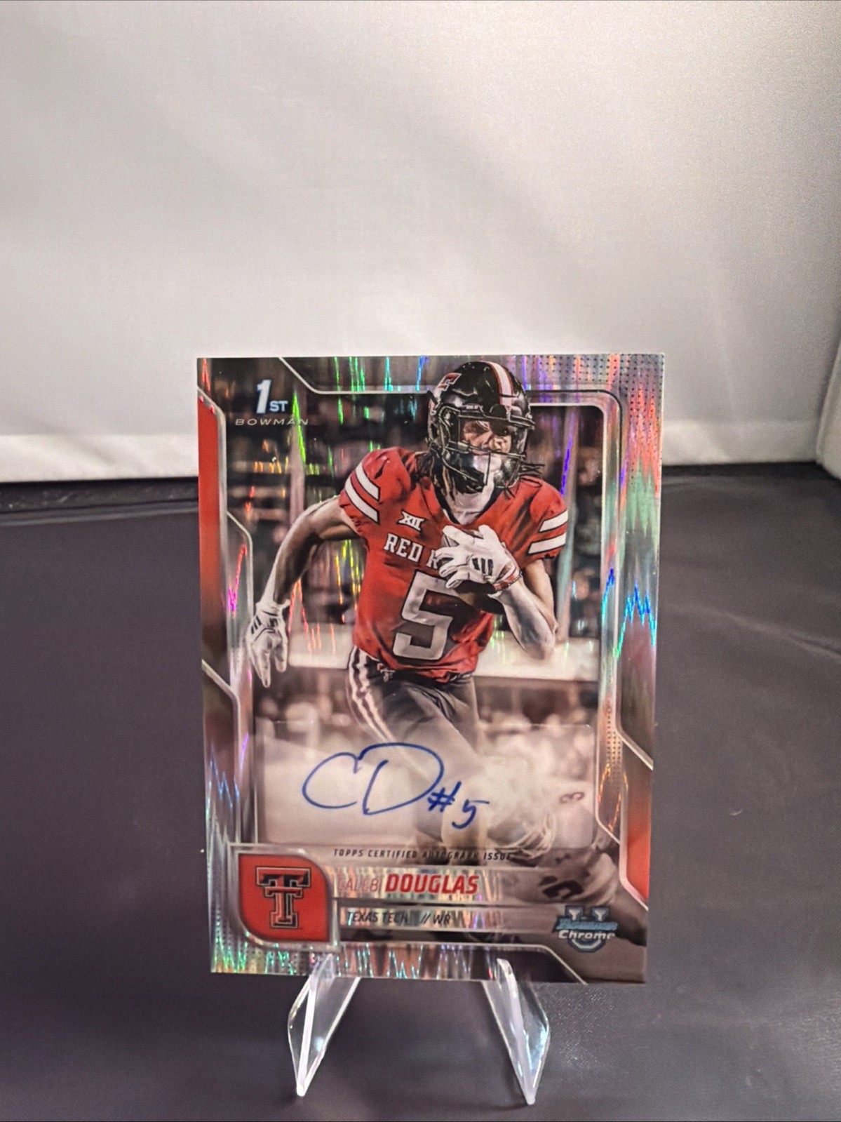 2025 Bowman Chrome University Caleb Douglas #BCA-CD Stealth Refractor Auto