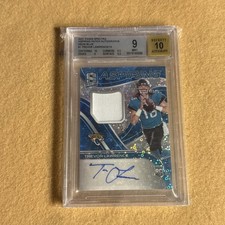 2021 Spectra Trevor Lawrence RC Aspiring Neon Blue Rookie Patch Auto BGS 9/10