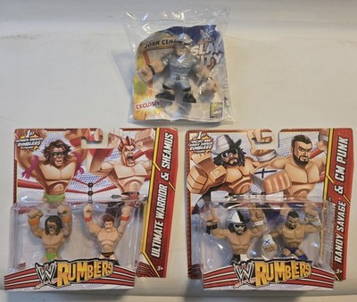 WWE RUMBLERS CM PUNK MACHO MAN RANDY SAVAGE ULTIMATE WARRIOR SHEAMUS + SDCC CENA