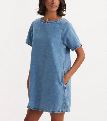 Levis Damen Kleid WellThread Wildflower Etuikleid Denim kurz blau A75490000