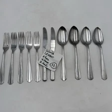 World Tableware LEADER Flatware Stainless Spoon Dinner Fork Knives 17 Pcs Vtg