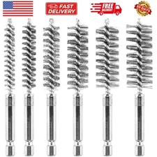 6Pieces Wire Brush Drill Bore Cleaning Brushes Set,with 1/4 Inch Hex Shank St...